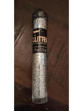 NEW - Darice .75oz silver glitter tube